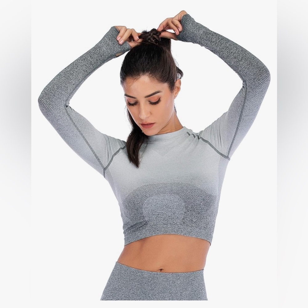 Running Girl Ombré Seamless Crop Long Sleeve
